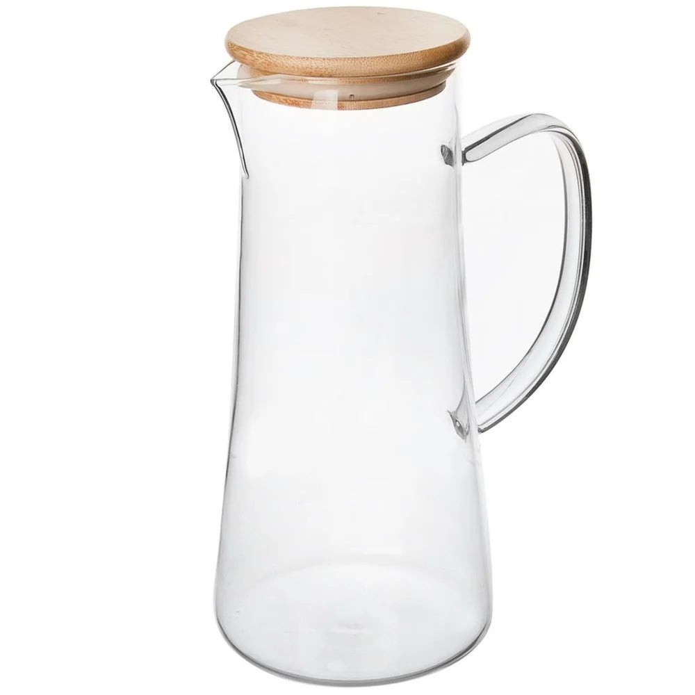 Carafe verre poignée couvercle bambou 135 cl - vue 5 sur 6