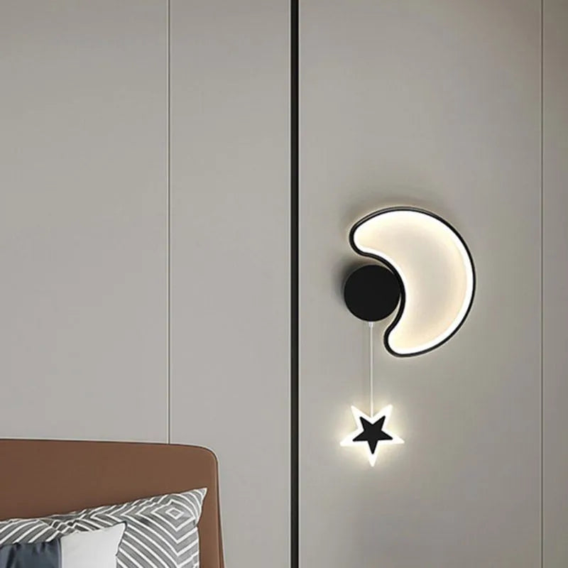 Applique murale LED modernes fer acrylique nuage étoile lune chambre d'enfants décor appliques pour chambre allée étude salon maison Lustre - vue 4 sur 18