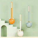 brosse de toilette en silicone avec support pratique et long manche