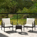 ensemble de fauteuils en rotin pour jardin avec table et coussins