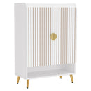 Tribesigns 7-Tier Shoe Cabinet with Doors, Shoe Storage Cabinet with Adjustable Shelves, Wooden Shoes Rack Shoe Storage