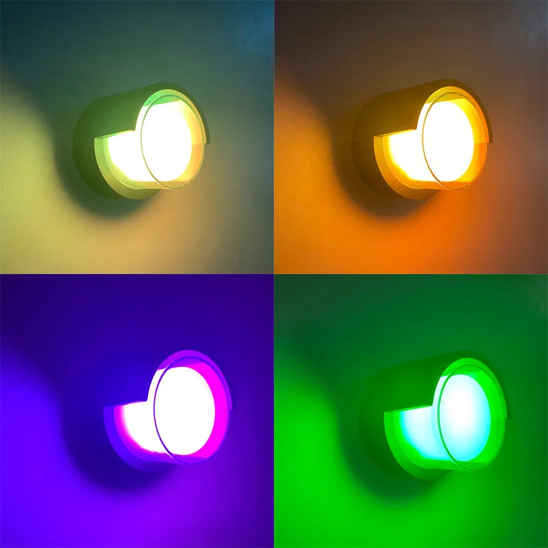 applique murale led extérieure intelligente double abat-jour en acrylique - vue 8 sur 10