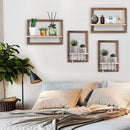 Wood Floating Wall Shelves Hanging Shelves for Wall Storage Rustic Farmhouse Decor for Bedroom Bathroom , Living Room Kitchen