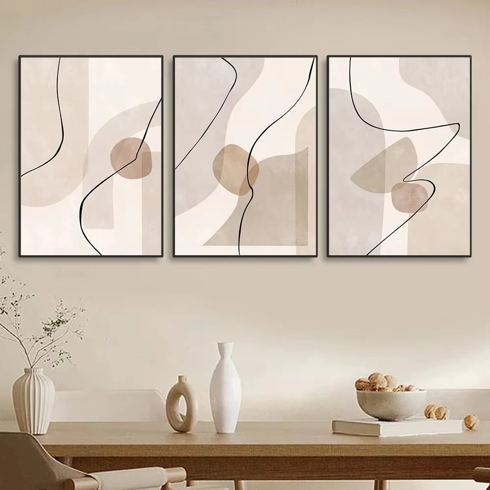 Tableau  art mural abstrait géométrique moderne pour décoration intérieure - vue 4 sur 9