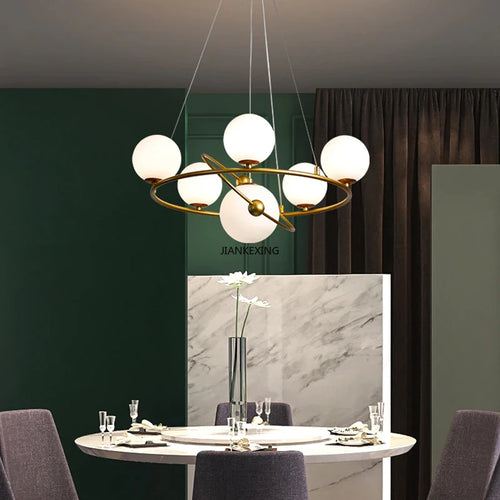 Minimalist glass LED pendant for interior decoration - vue 4 sur 9