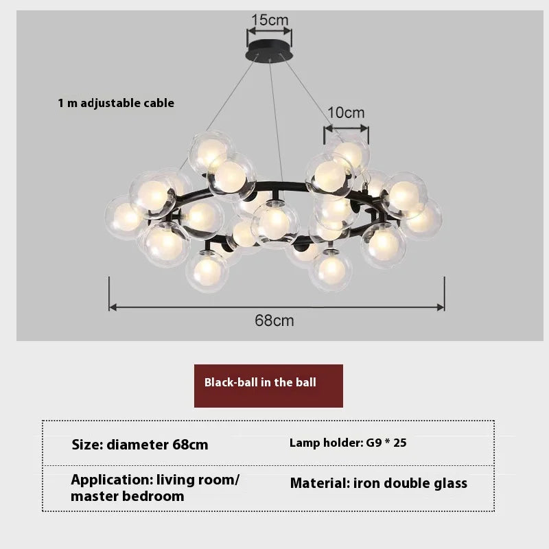 Creative nordic frosted glass pendant light, minimalist design - vue 7 sur 9
