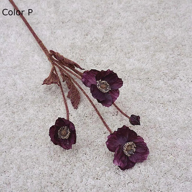 nouveau décor de jardin fleurs de pavot artificielles pour fête - vue 20 sur 26
