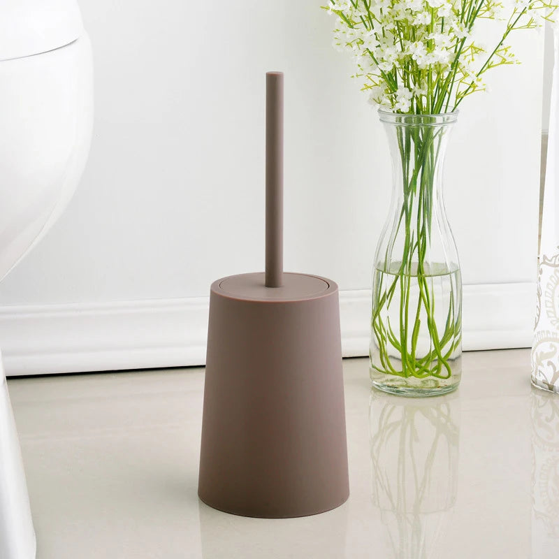 brosse de toilette moderne avec couvercle design élégant accessoires de nettoyage - vue 9 sur 9