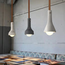 suspension industrielle en cuir et ciment style rétro pour bar