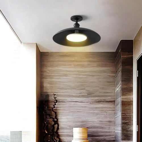 plafonnier led rétro ovni pour éclairage extérieur jardin balcon cour - vue 2 sur 10