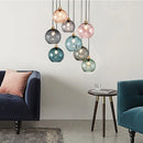 lustre en verre coloré lumineux pour restaurant