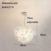 lustre led fleurs acrylique pour foyer moderne