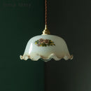 suspension vintage en verre fleur led pour intérieur
