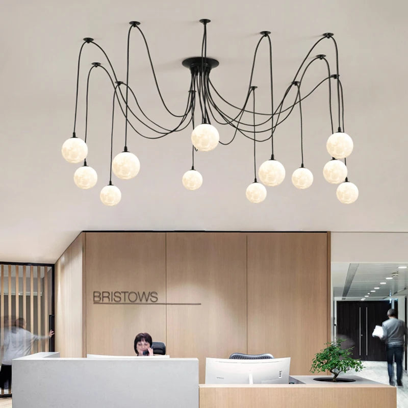 lustre multi lumières suspendues style nordique pour commerces - vue 4 sur 16