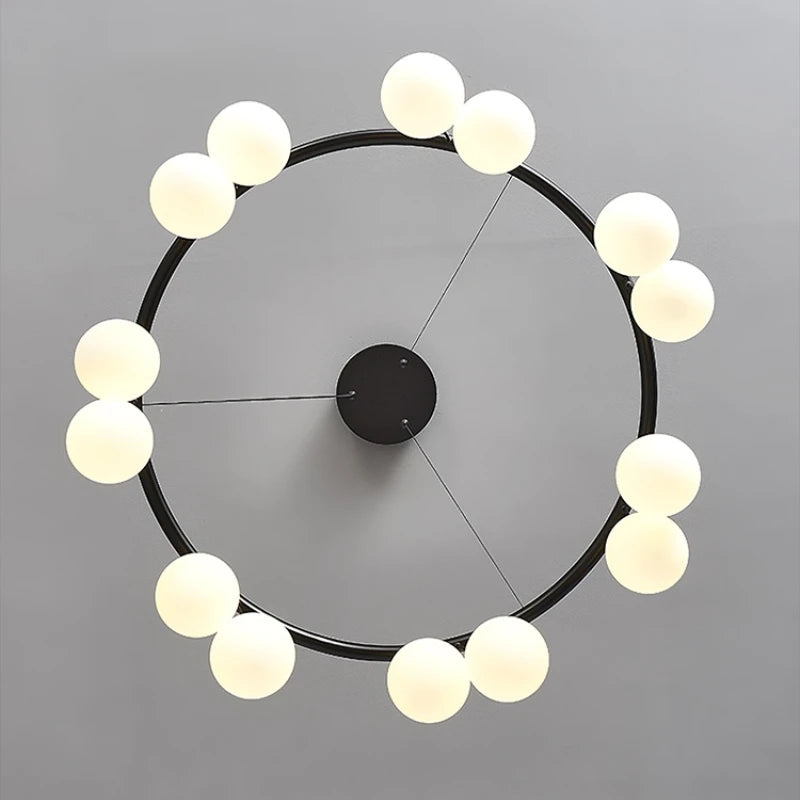 lustre led moderne en verre pour décoration intérieure - vue 6 sur 9