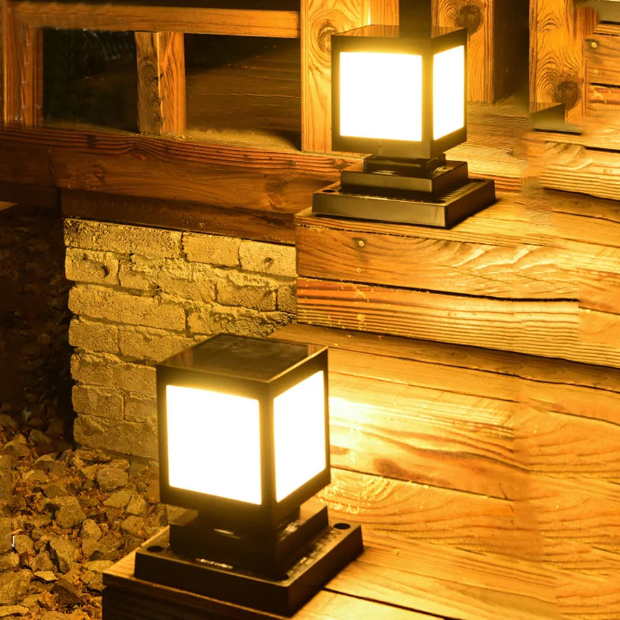 lanterne solaire colonne décorative pour jardin et extérieur - vue 6 sur 20