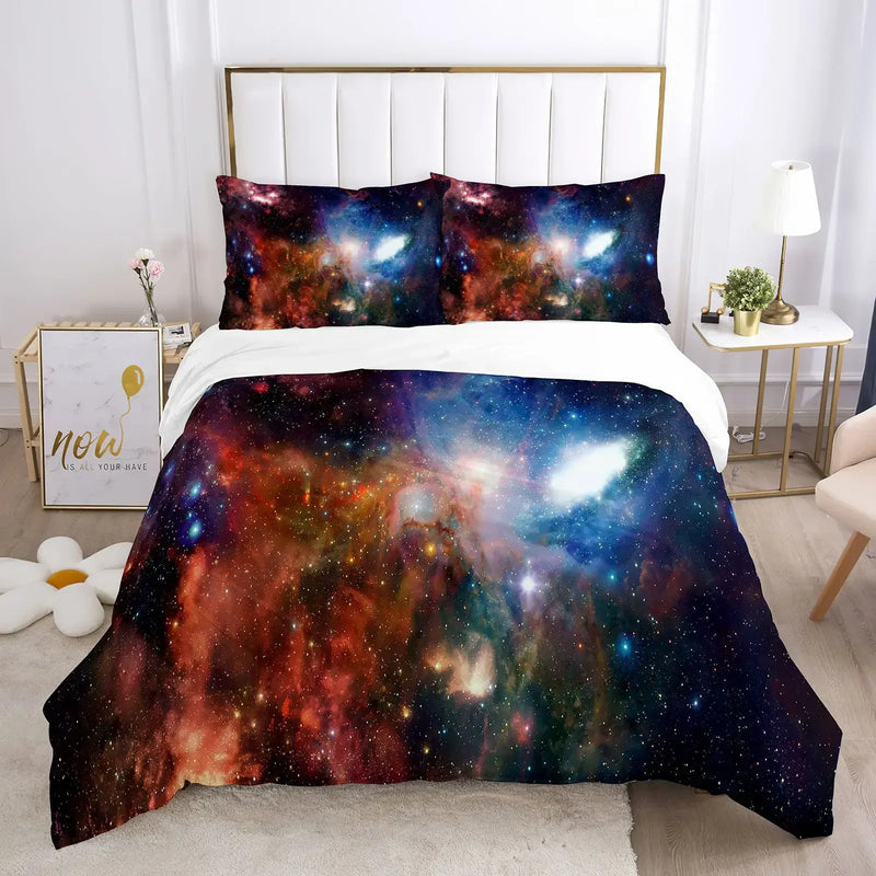 housse de couette galaxy space univers psychédélique taille queen