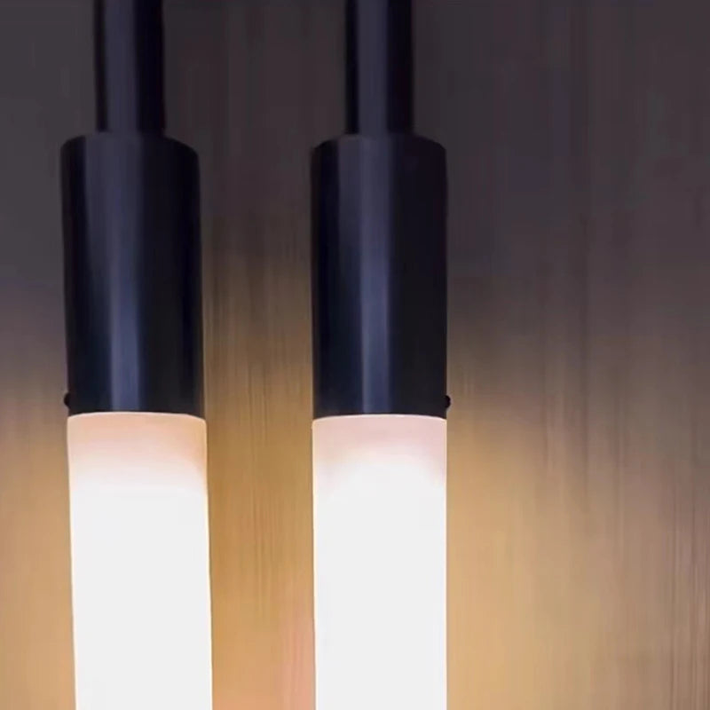 lustre art déco en métal noir et blanc avec fil réglable - vue 6 sur 6