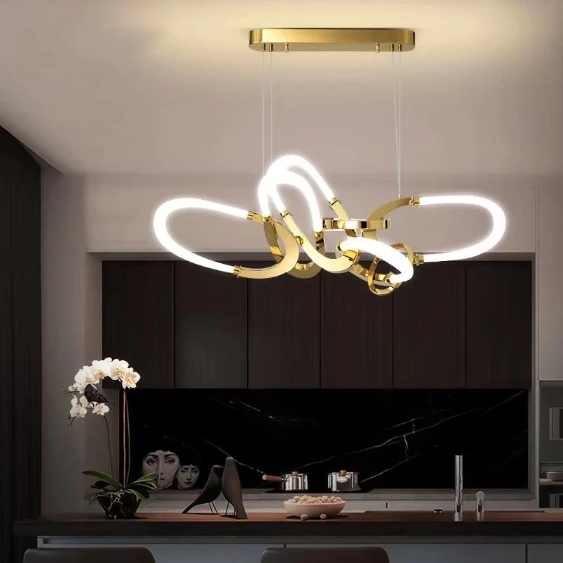 lustre en acier inoxydable galvanisé design irrégulier - vue 7 sur 12