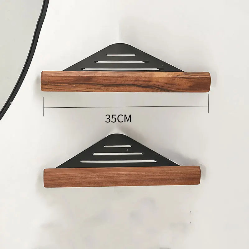 Wall Mount Floating Shelves, Wood and Aluminium, Storage Rack, Home Decor, Living Room, Bedroom, Bathroom, Kitch