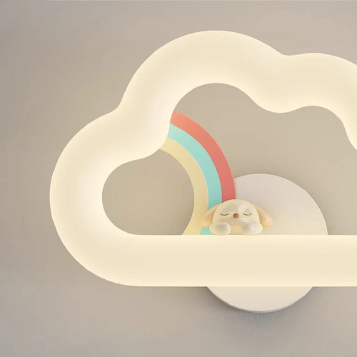 applique murale nuage arc-en-ciel à led pour chambre d'enfant - vue 4 sur 6