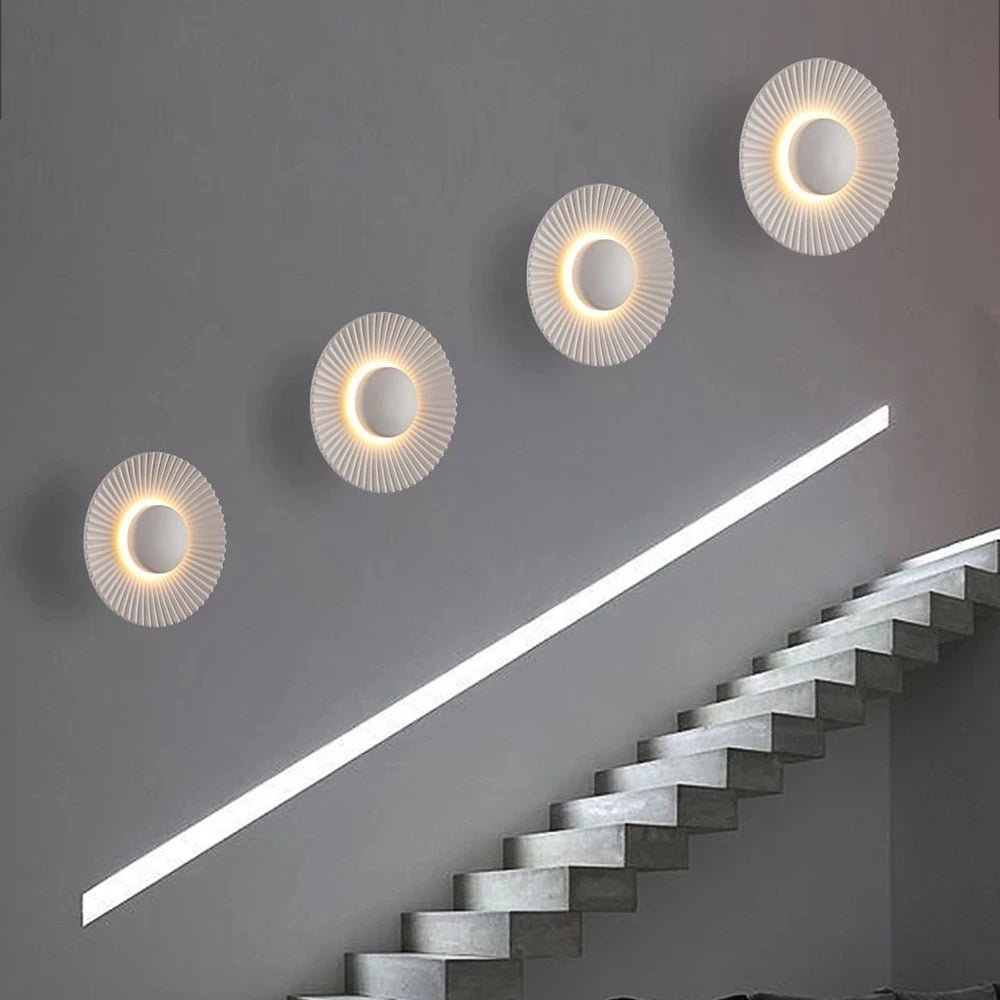 applique murale led moderne en forme de disque pour décoration intérieure - vue 4 sur 10