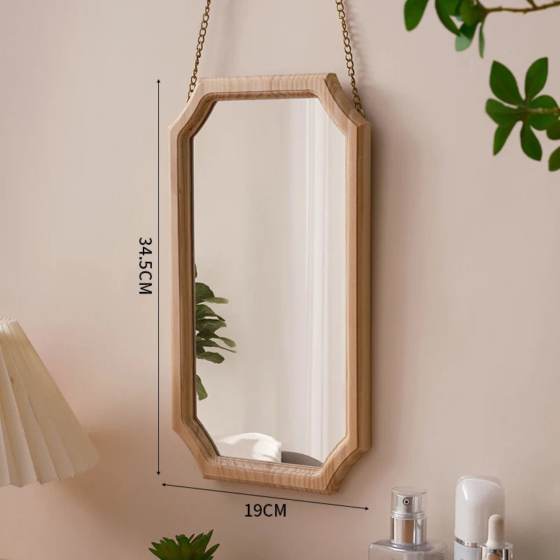 miroir vintage en bois massif pour maquillage étanche et antirouille - vue 12 sur 15