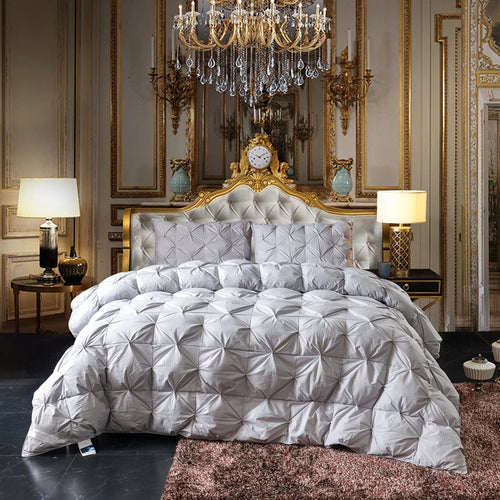 3D Bread White Goose Down Filler Comforter King Queen Size Duvet Insert, 100% Cotton Cover, All Seasons Quilt Thicken Blanket - vue 11 sur 11