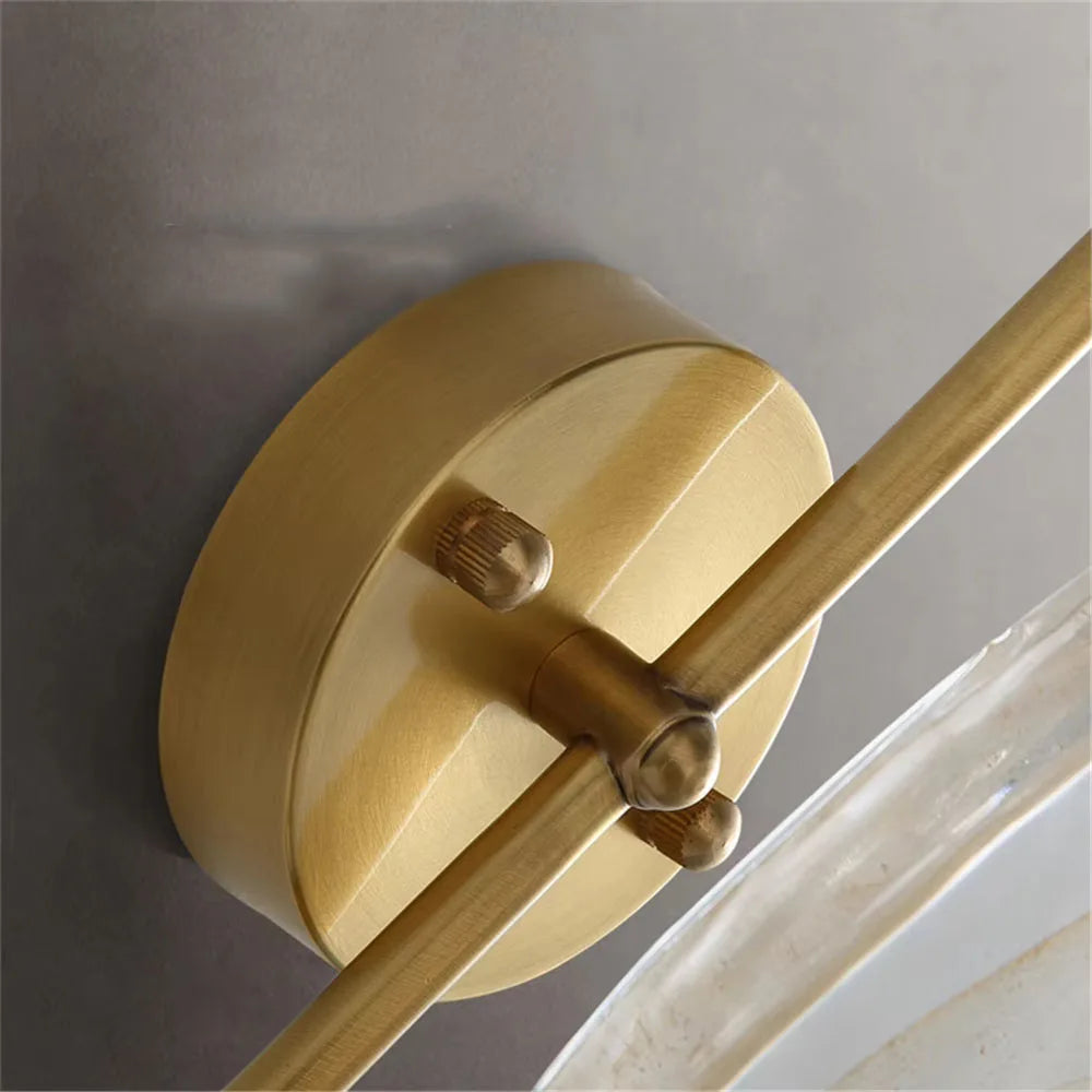 applique murale led luxe en laiton et cristal design moderne - vue 5 sur 7