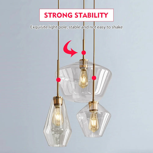 Modern Nordic glass pendant light, creative minimalist style - vue 5 sur 14