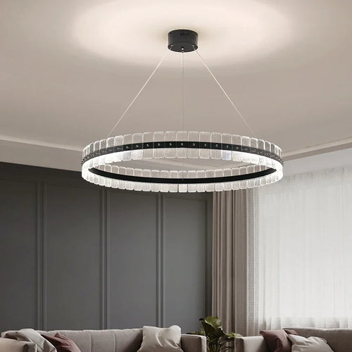 Italy Chandelier Acrylic Luxury Pendant Lamp LED Hanging Light  Living Dining Room Bedroom - vue 3 sur 14