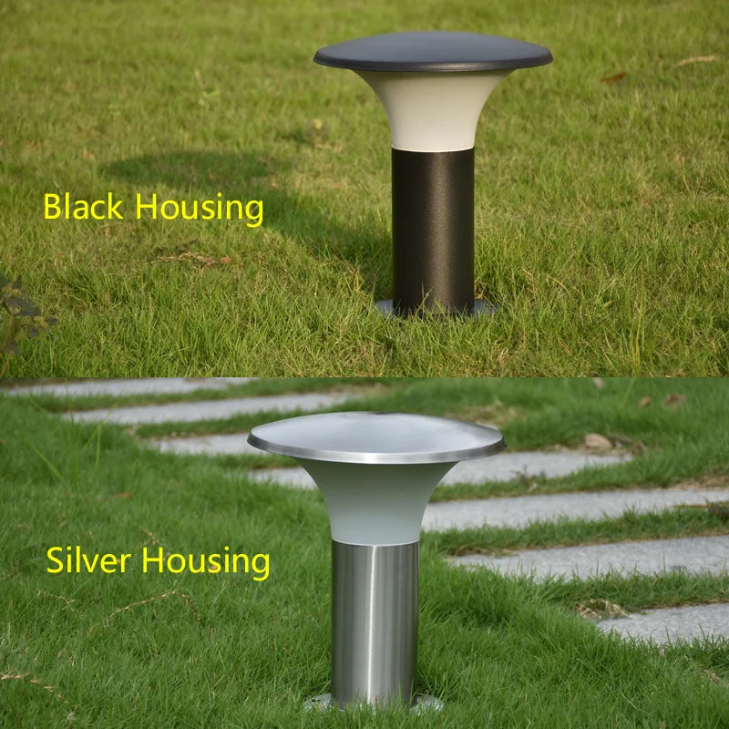 lampe de jardin ronde à led en acier inoxydable pour éclairage extérieur - vue 2 sur 10