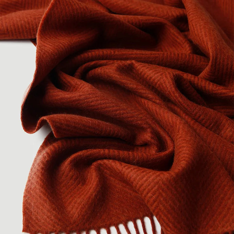 plaid laine douce rayures twill pompons voyage maison - vue 5 sur 7