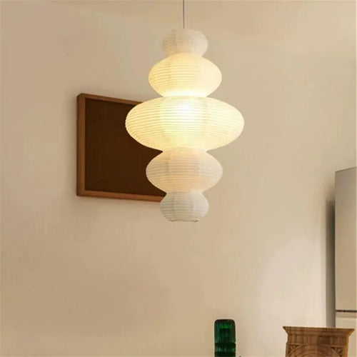 Noguchi wabi sabi rice paper pendant light minimalist vintage design - vue 2 sur 8