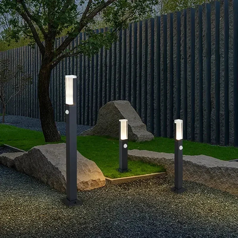 Capteur de mouvement humain LED lumière de pelouse extérieure étanche IP65 en aluminium acrylique ombre jardin Villa paysage passerelle lumière de pelouse - vue 3 sur 12