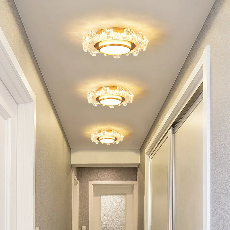 lustre moderne led en verre cristal pour décoration maison - vue 4 sur 10