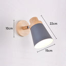 Modern minimalist nordic solid wood wall light