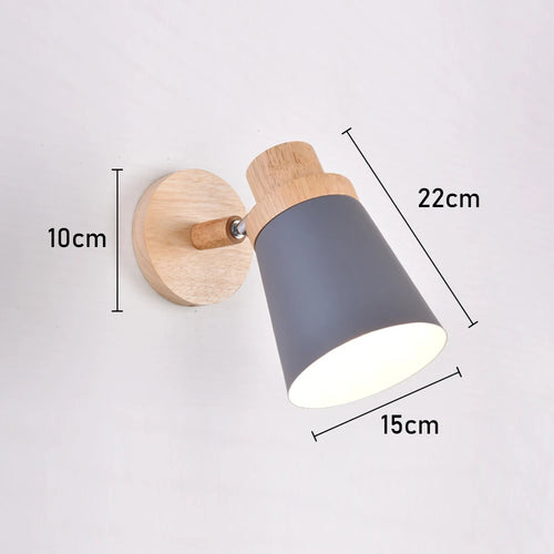Modern minimalist nordic solid wood wall light - vue 12 sur 11