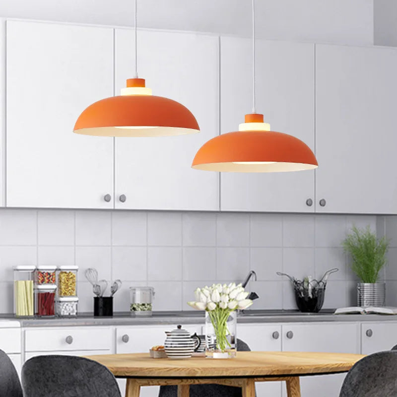 Simple 	 moderne nordique LED créatif Macaron UFO barre lumineuse chambre chevet bureau salle de classe salle à manger suspension - vue 3 sur 12