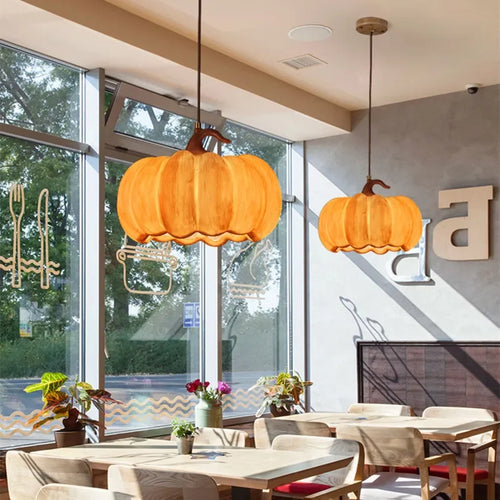 Designer Restaurant Island LED Chandelier Retro Resin Pumpkin Lamp Bedroom Wabi Sabi Pendant Lamps Home Decoration Light Fixture