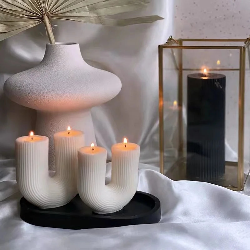 bougies parfumées géométriques en forme de u pour décoration intérieure - vue 2 sur 27