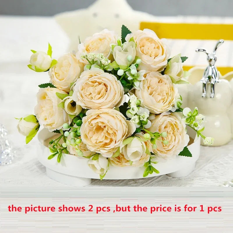 pivoines artificielles en soie pour décoration élégante et raffinée - vue 15 sur 15