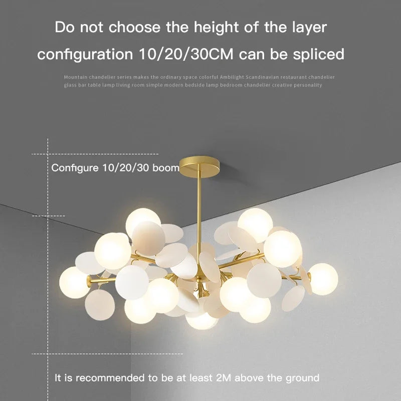 Lustre LED de Style nordique moderne - vue 5 sur 12