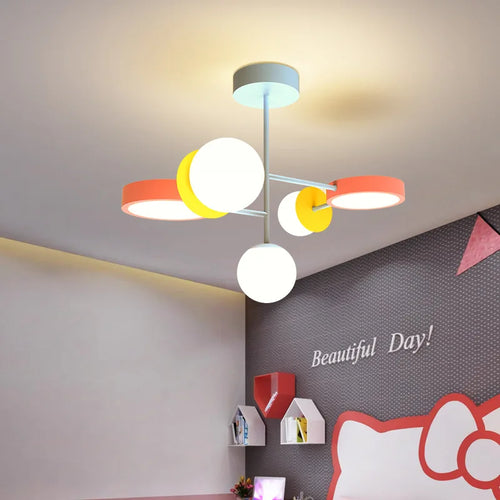 Nordic minimalist children's room chandelier - vue 2 sur 9