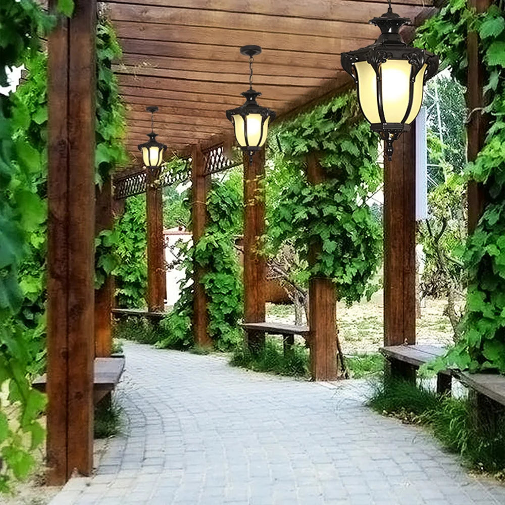 lampe extérieure suspendue pour jardin et balcon étanche - vue 6 sur 7