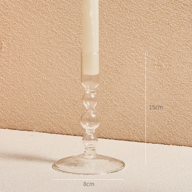 bougeoir en verre transparent décoration intérieure moderne nordique - vue 19 sur 31