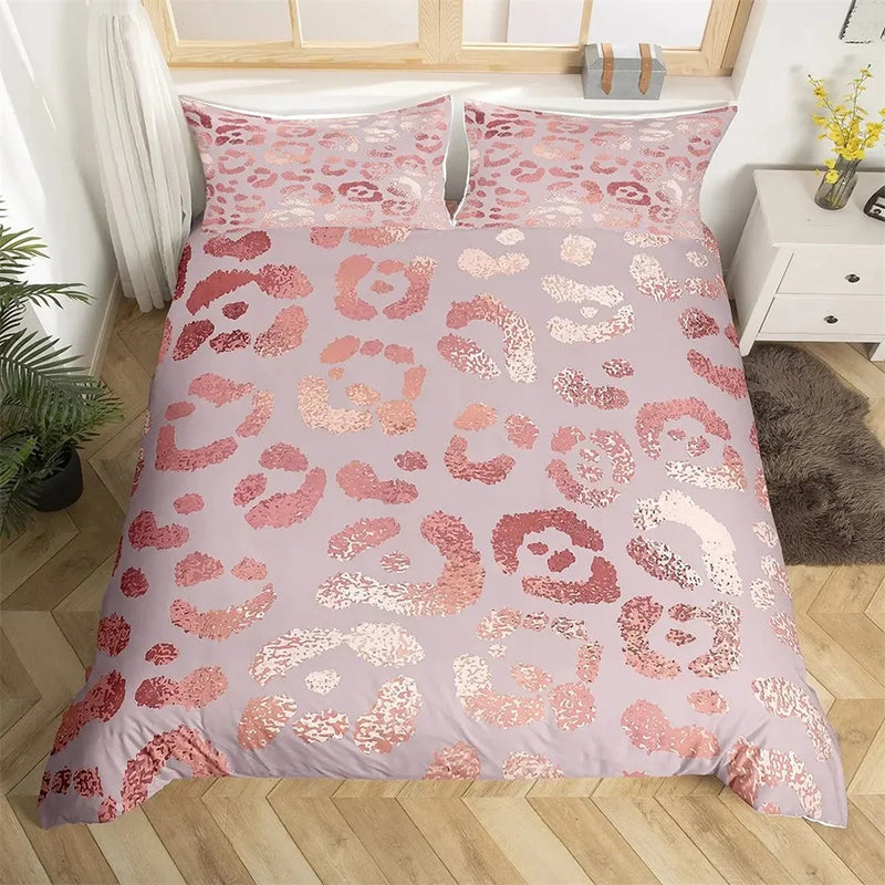 housse de couette léopard pour enfants et adultes en polyester