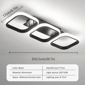 Modern LED ceiling light round square for indoor decor