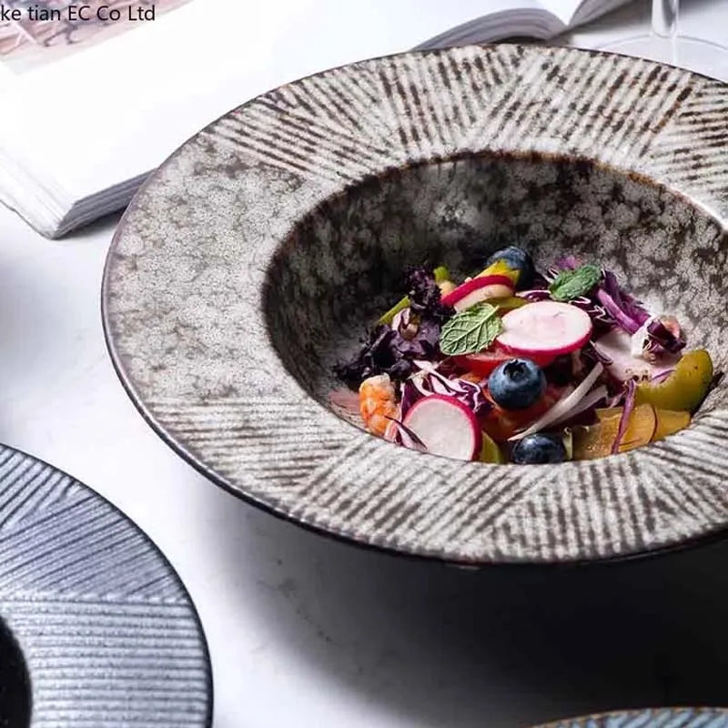 Assiette creuse ceramique style chapeau paille japonais kawaii - vue 3 sur 6