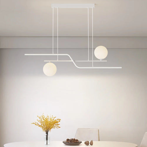 lustre led moderne avec ampoules et abat-jour suspendus